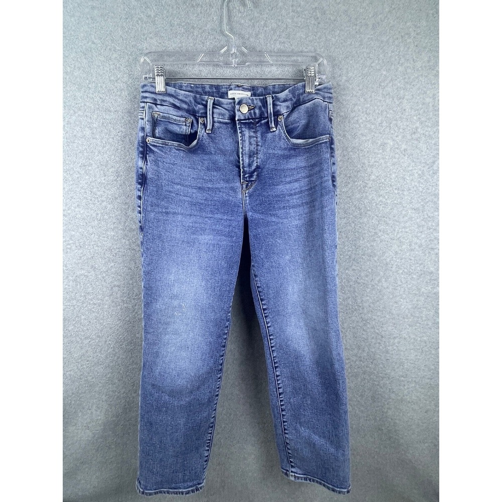 Good American Straight Legged Jeans Women's 8 Blue Light Wash Casual DEFECT